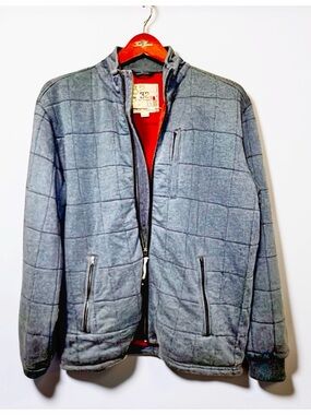 32 Bar Blues Quilted Jacket | Blue w/ Red Pin-striping |  Men’s XL